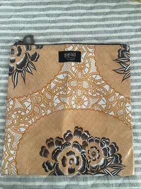 Gigi Hill Tan Floral Zip Pouch